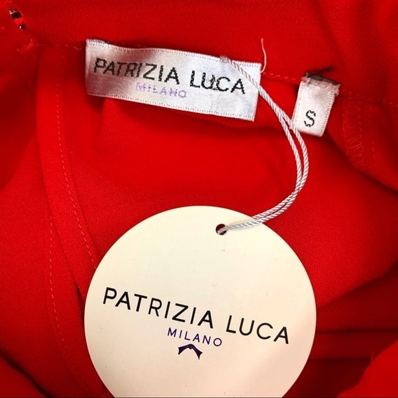 NWT Patrizia Luca Red Ruffle Flare Sleeve Blouse - Picture 7 of 8